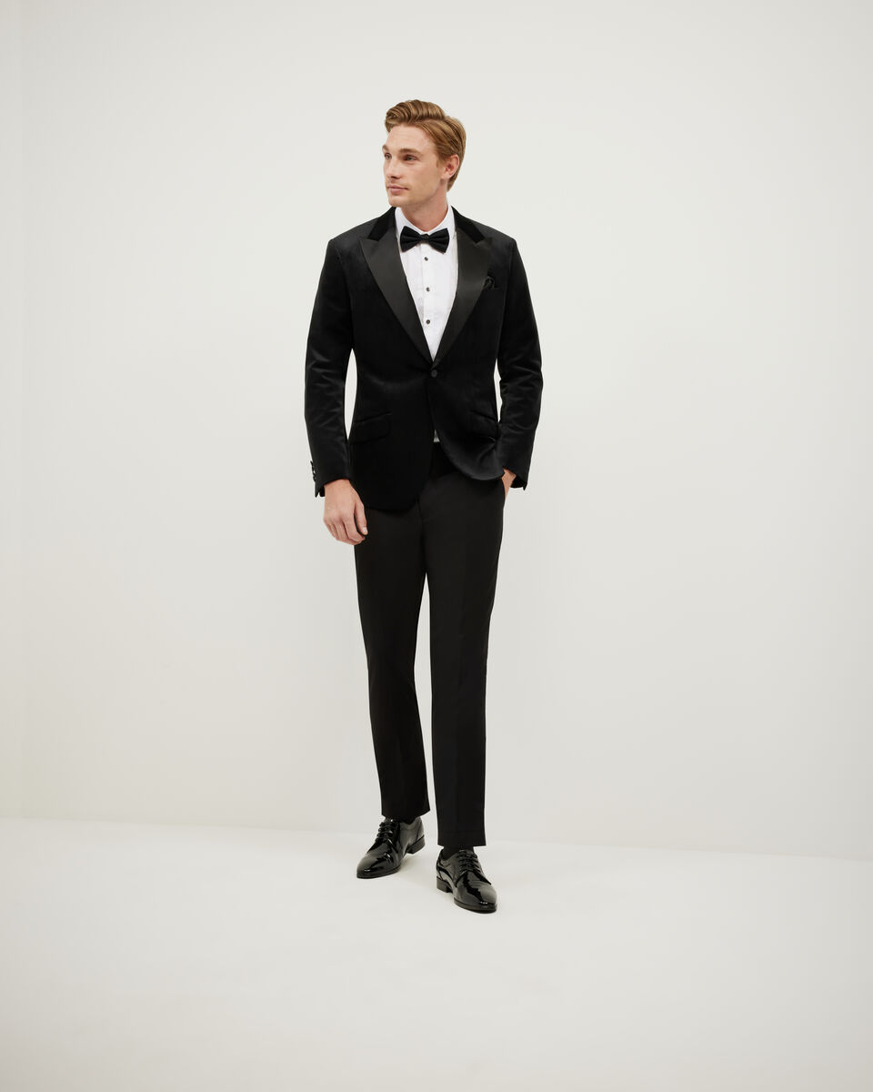 Velvet Black Tie Tuxedo, Black, hi-res